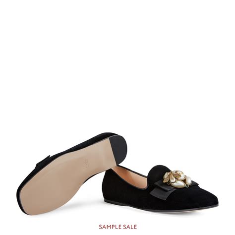 gucci velvet ballet flats